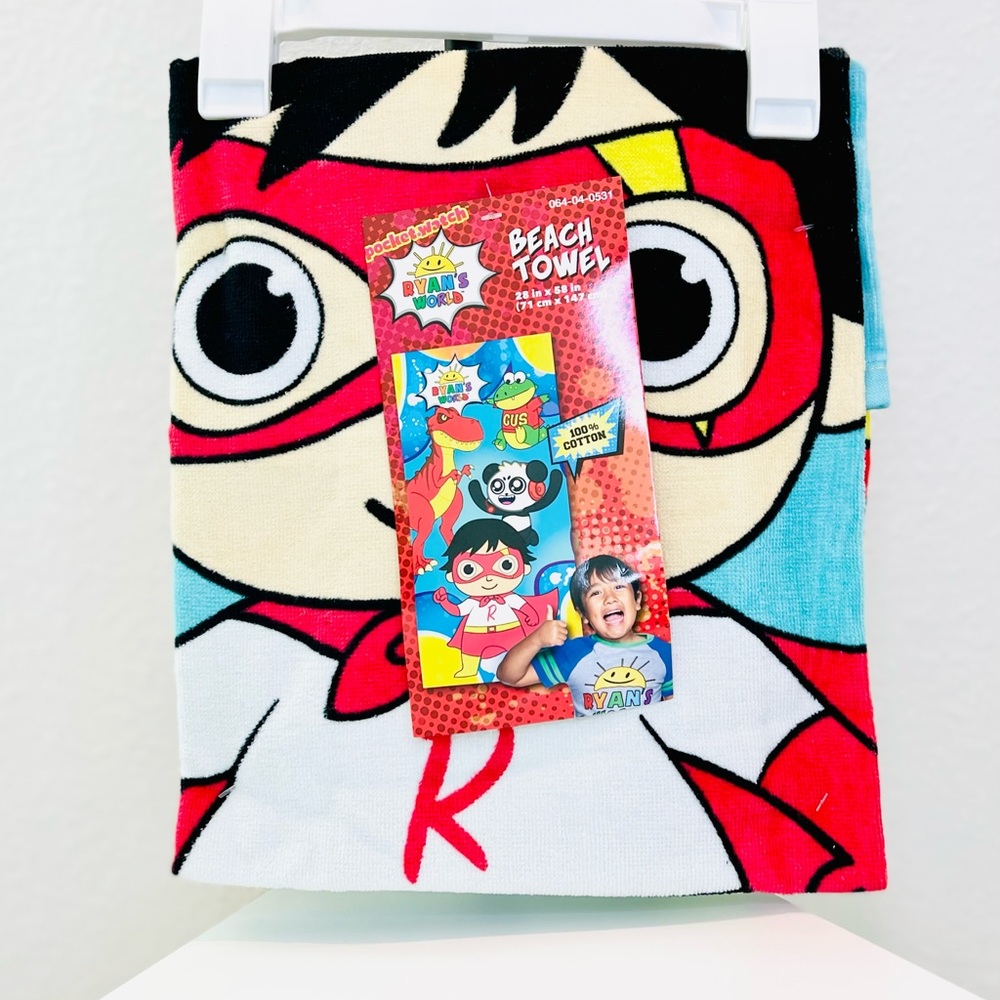 💥 💦 Beach Towel Ryan's World ~ Cotton 28" x 58" 💥 💦